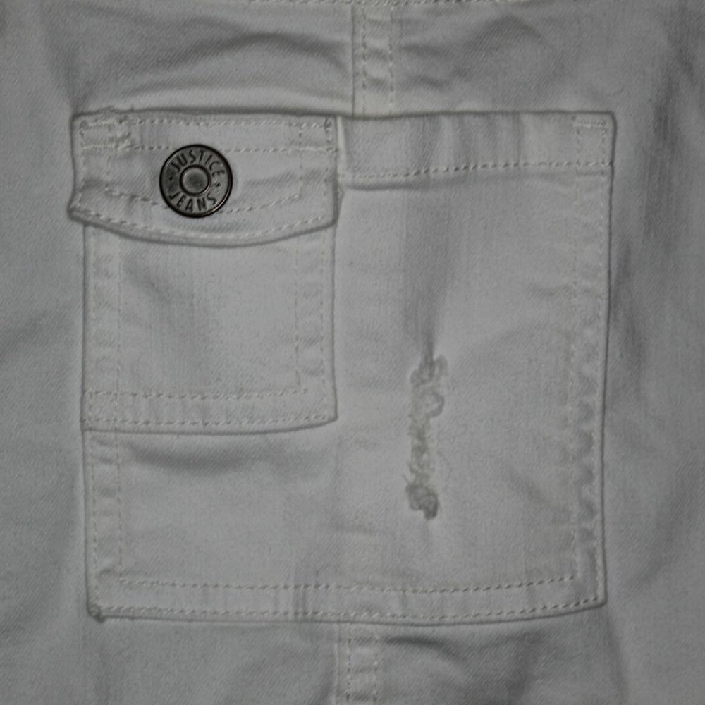JUSTICE Overall Denim Shortalls Distressed H10316 - Picture 4 of 10